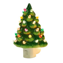 Weihnachtsbaum-Nachtlicht Aus Harz mit Lampe, Mehrfarbige Glühbirnen mit Ein-/Ausschalter für Küche, Badezimmer, Schlafzimmer, Dekoration, USA