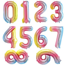 10 Pcs Number Balloon, Number 0-9 Foil Balloons 16 Inch Self Inflating Balloon Digital 0-9 Air Filled Helium Mylar Digit Balloons for Birthday Partie