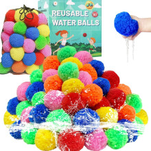 60PCS Reusable Water Balls, Water Soaker Balls for Outdoor Toys and Games, Beach and Pool Fun for Kids and Teens