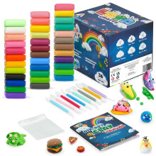 Air Dry Clay for Kids, 36 Colors Modelling Clay with 8 Tools, Project Booklet, 36 Poly Bags, Soft Ultra Light Magic Clay, Quick Drying Foam Clay for