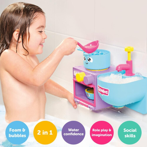 TOMY Toomies Bubble  Bake Bath Toy  Kitchen Bubble Maker Toddler 18M 2