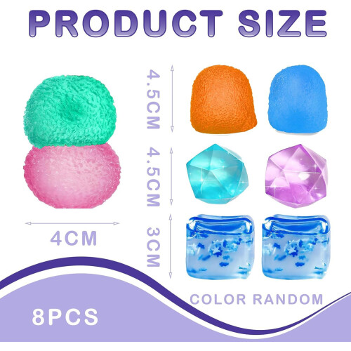 8 PCS Squishy Cubes Stress Ball Set, Squishy Fidget Toys 1