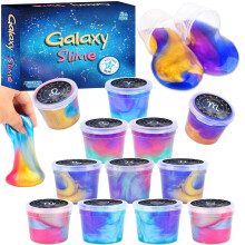 12 Pack Galaxy Slime Kit, Galaxy Slime Cup Party Favors for Girls Boys, 12 Constellations Series Mini Slime Bulk, Wet, Non-Sticky, Stress Relief Toy,