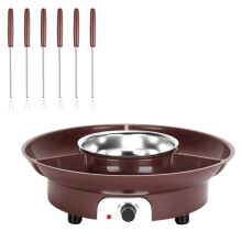 Elektrischer Schokoladenschmelztopf, Fondue-Set mit 6 Gabeln, Wärmegerät für Milch, Butter, Süßigkeiten, EU-Stecker
