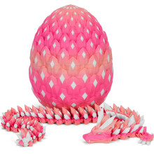 3D Printed Dragon Eggs Mystery Dragon Egg Glow in The Dark Articulated, 3D Print Surprise Animals Toy for Kid Teen Boy Girls In Night (Pinkish White)
