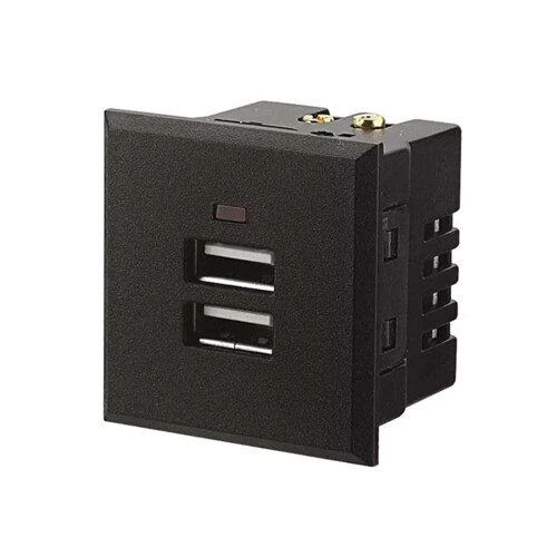 USB-Desktop-Buchse, Lade-Power-Panel-Modul-Ausgang, 5 V,-Schwarz
