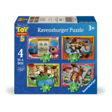 Ravensburger Disney Pixar Toy Story 5 4-in-1 Puzzle Set for Kids Ages 3+ 12, 16, 20 & 24 Piece Jigsaw Puzzles Featuring Woody, Buzz, Jessie & Friends