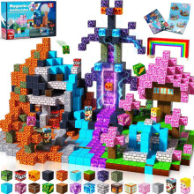Goody King Magnetic Blocks-150Pcs Dark Swordsman's Forest Castle Set - Magnetic Building Tiles Toys for Montessori Birthday Xmas Gifts