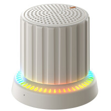 Enceinte Étanche avec Lumières LED Colorées, Aimant Puissant, Enceinte Portable Blanche