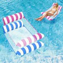 Pool Floats Adult Upgraded Inflatable Mesh Floating Rafts 4in1 MultiPurpos