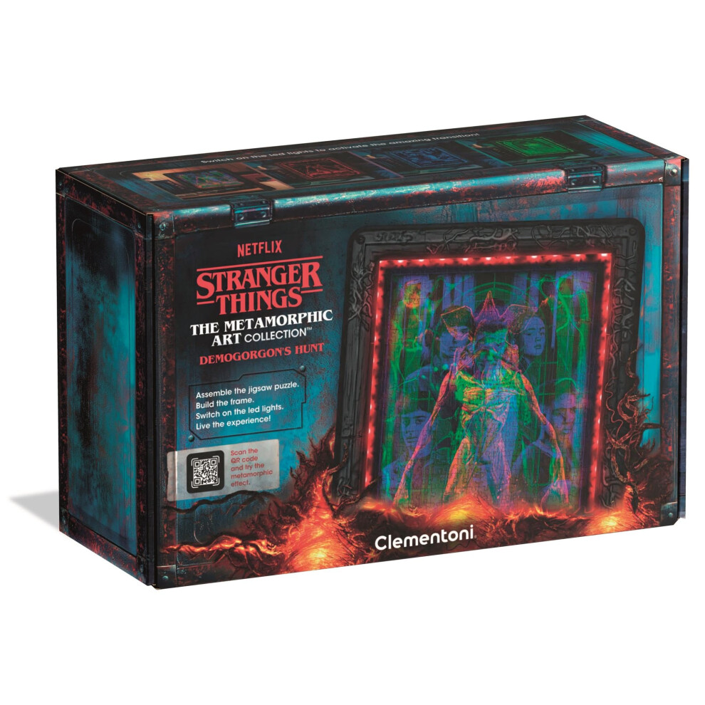 Clementoni Stranger Things Metamorphic Art With Led : 520-Piece Puzzle, Colour-Changing Scene With Eleven Vs Demogorgon Light