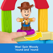 Fisher-Price Little People Toddler Toy Disney & Pixar Toy Story Andy’s Room Playset with Woody Figure & RC Vehicle for Kids Ages 18+ Months, JKB05