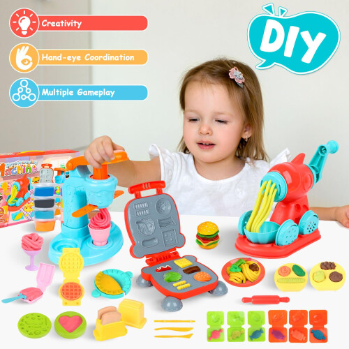 Dough Tools and Cutters, 51Pcs Dough Set with 12 Colors, Kitchen Creations 1