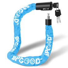 SPGOOD Bicycle Lock with 2 Keys, Bicycle Lock 90 cm Made of 6 mm Steel Chain, Bicycle Locks with Waterproof Cover, Anti-Theft, High Security Chain Lo