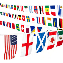 2pcs World Cup Bunting 2026 48 Countries Flags Bunting 15m World Cup