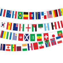 World Cup Bunting Flags 48 Teams 15M 48pcs Bunting Double Sided Fabric