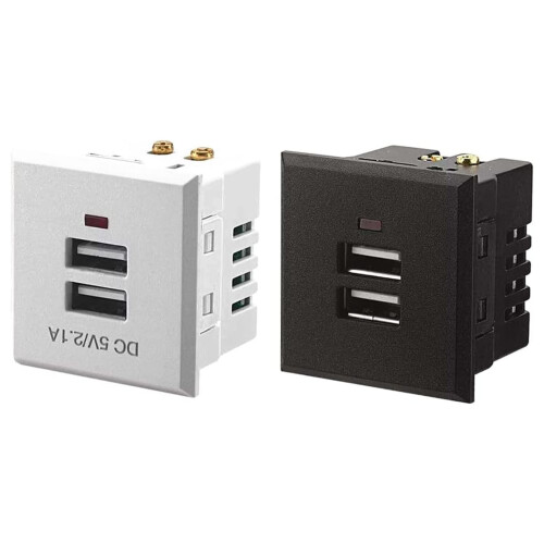 USB-Desktop-Buchse, Lade-Power-Panel-Modul-Ausgang, 5 V,-Schwarz 1