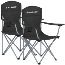 SONGMICS Set of 2 Folding Camping Chairs, Comfortable, Heavy Duty Structure, Max