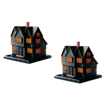Salems Hexenhaus Räuchergefäß Massachusetts Hexenhaus für Halloween Weihnachtsferien Ornament Räuchergefäß 2 Stück