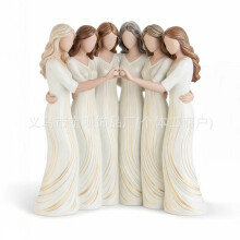(Four sisters) Sisterhood Heart Resin Statue Ornament Commemorative Friendship Home Decor Gift