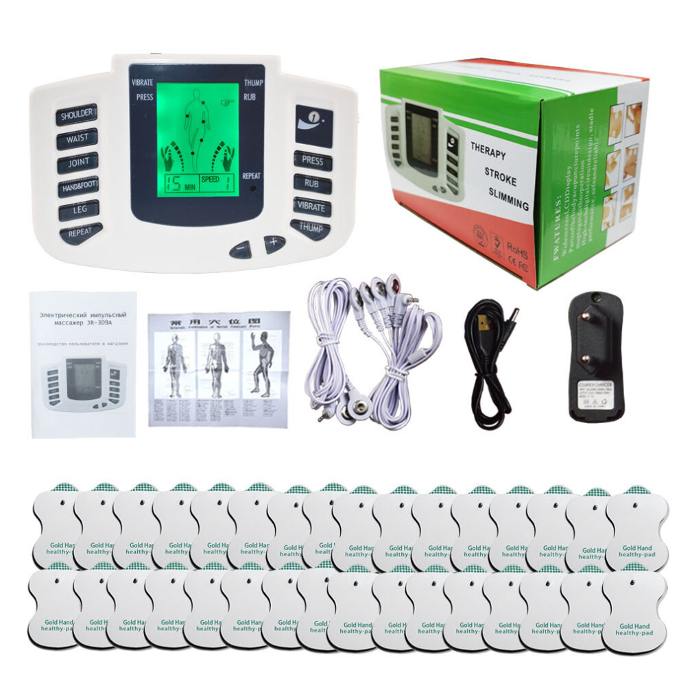 (A) Color Screen Meridian Massager USB EMS Microcurrent Intelligent Pulse Electrotherapy Device