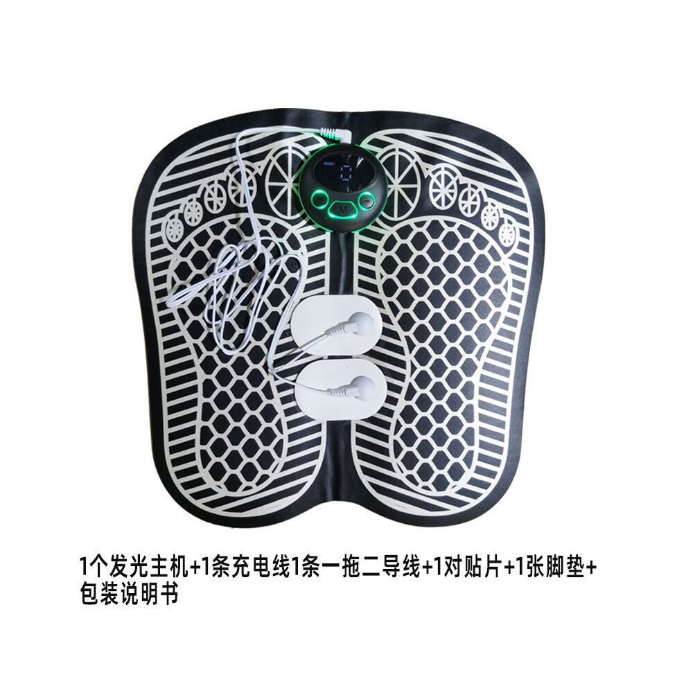 (C) EMS Pulse Foot Massage Mat, Foot Therapy Machine, USB Wireless Remote Mini Massager