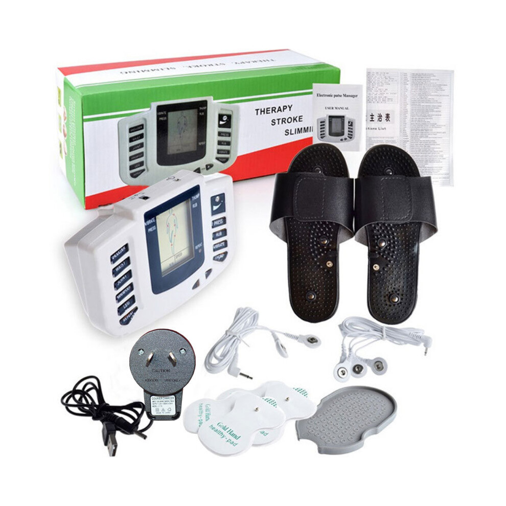 (AU Standard) Digital Meridian Massager & Foot Therapy Shoes Electro Acupuncture Electrotherapy Kit