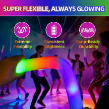DkevEu 20Pcs LED Foam Glow Sticks, Foam Light up Sticks, Glow Sticks Party Packs with 3 Modes Flashing Glow in the Dark Party Supplies for Weddings,