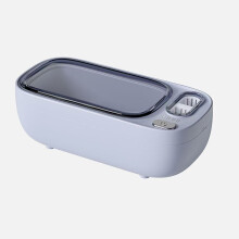 (Blue) Ultrasonic Dual-Chamber Cleaner for Glasses, Contact Lenses & Dental Trays – Household Multifunctional Small Cleaning Machine