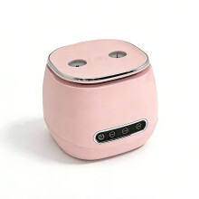 (Pink) Nettoyeur ultrasonique, nettoyeur compact pour appareils orthodontiques et prothèses dentaires, kit de nettoyage multifonctionnel pour bijoux