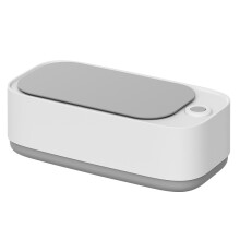 (White) Mini nettoyeur portable pour lunettes et bijoux, plus efficace que les appareils à ultrasons, machine de nettoyage pour plateaux dentaires