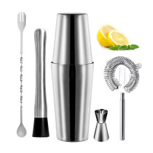 (D) Professional Stainless Steel Boston Cocktail Shaker Set Complete Bar Bartender Kit