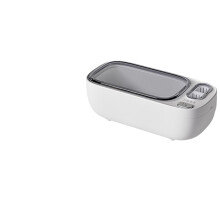 (White) Ultrasonic Dual-Chamber Cleaner for Glasses, Contact Lenses & Dental Trays – Household Multifunctional Small Cleaning Machine