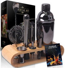 (C) Cocktailshaker-set i rostfritt stål, barverktyg, bartenderkit