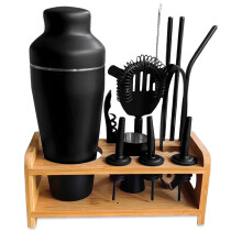 (E) Stainless Steel 8-Piece Cocktail Shaker Set – Complete Bar Tools for Hand Shaking