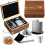 (B) Barware Isstenar Trälåda Set Minikolv i Rostfritt Stål Klassisk Whiskymugg Presentask Set 1