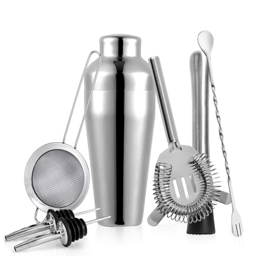 (N) Stainless Steel Cocktail Shaker Set Premium Bar Bartending Tool Kit