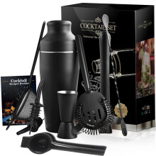 (D) Stainless Steel 8-Piece Cocktail Shaker Set – Complete Bar Tools for Hand Shaking