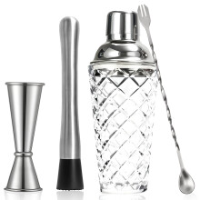 (Q) Cocktailshakerglas i rostfritt stål, handskakad blandningskopp för mjölkte, cocktailset för bar