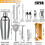 (I) 26-Piece Stainless Steel Cocktail Shaker Set - Complete Bartender Barware Kit 1