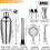 (H) 26-Piece Stainless Steel Cocktail Shaker Set - Complete Bartender Barware Kit 1