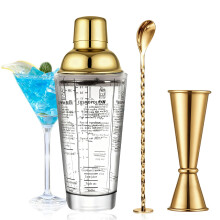 (E) Stainless Steel Cocktail Shaker Glass, Milk Tea Hand-Shaken Mixing Cup, Bar Cocktail Shaker Set