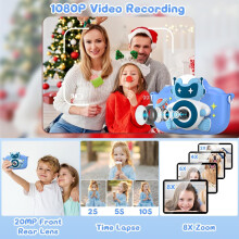 Gofunly Kids Camera, 1080P HD 2.0" Digital Camera for Kids with 32GB Card, Selfie Toy, Birthday Gift for Boys Ages 3-12