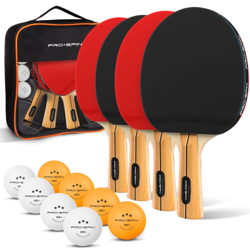 PRO-SPIN Table Tennis Bats - High-Performance Set with Premium Table