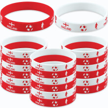 Jidkhfk 20PCS World Cup Football 2026 England Bracelet Silicone Wristbands England Flag George Cross Flag World Cup Sports Event Souvenir Rubber Brac