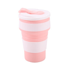 (Nordic Pink) Gobelet de voyage pliable en silicone – Gobelet portable pratique pour l'extérieur, tasse à café esthétique FCM pour le camping