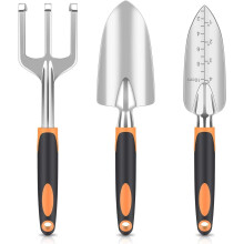 (Orange 3-piece set) 8-teiliges Gartenwerkzeugset aus Aluminiumlegierung – Gartenschere & Spaten-Set