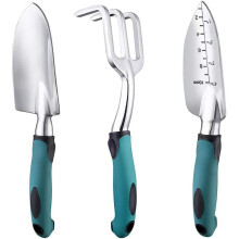 (Dark green) 3-teiliges Gartenwerkzeugset aus Aluminiumlegierung für den Außenbereich