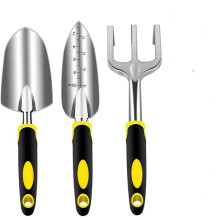 (Yellow) 3-teiliges Gartenwerkzeugset aus Aluminiumlegierung für den Außenbereich
