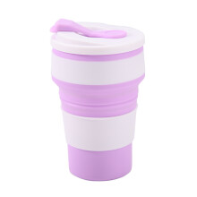 (Nordic Purple) Gobelet de voyage pliable en silicone – Gobelet portable pratique pour l'extérieur, tasse à café esthétique FCM pour le camping